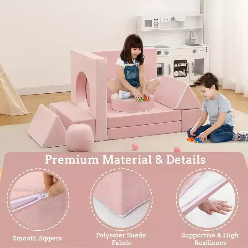 Canapé Enfant GustoWave 12 pièces, Canapé Modulaire pour Enfants stimulant la Créativité, Canapé Sectionnel pour Enfants, Canapé pour Tout-petits