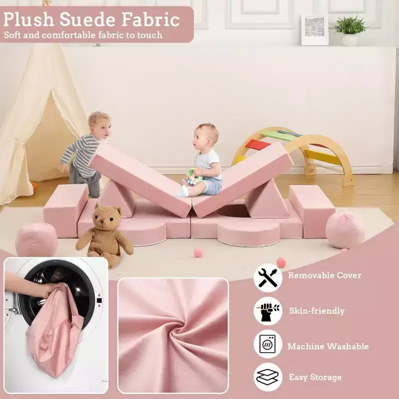 Canapé Enfant GustoWave 12 pièces, Canapé Modulaire pour Enfants stimulant la Créativité, Canapé Sectionnel pour Enfants, Canapé pour Tout-petits
