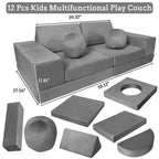 Canapé Enfant GustoWave 12 pièces, Canapé Modulaire pour Enfants stimulant la Créativité, Canapé Sectionnel pour Enfants, Canapé pour Tout-petits