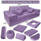 Canapé Enfant GustoWave 12 pièces, Canapé Modulaire pour Enfants stimulant la Créativité, Canapé Sectionnel pour Enfants, Canapé pour Tout-petits