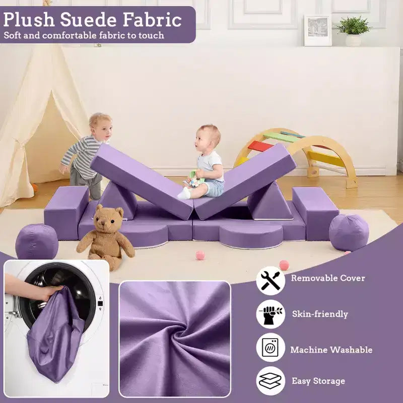 Canapé Enfant GustoWave 12 pièces, Canapé Modulaire pour Enfants stimulant la Créativité, Canapé Sectionnel pour Enfants, Canapé pour Tout-petits