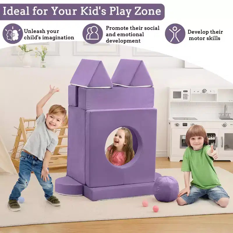 Canapé Enfant GustoWave 12 pièces, Canapé Modulaire pour Enfants stimulant la Créativité, Canapé Sectionnel pour Enfants, Canapé pour Tout-petits