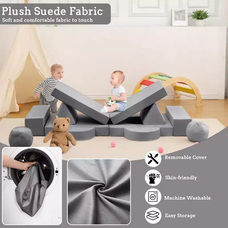 Canapé Enfant GustoWave 12 pièces, Canapé Modulaire pour Enfants stimulant la Créativité, Canapé Sectionnel pour Enfants, Canapé pour Tout-petits
