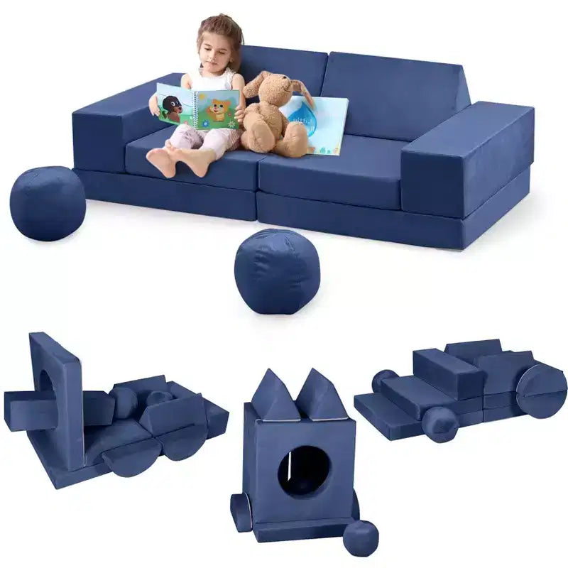 Canapé Enfant GustoWave 12 pièces, Canapé Modulaire pour Enfants stimulant la Créativité, Canapé Sectionnel pour Enfants, Canapé pour Tout-petits