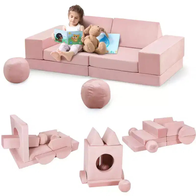 Canapé Enfant GustoWave 12 pièces, Canapé Modulaire pour Enfants stimulant la Créativité, Canapé Sectionnel pour Enfants, Canapé pour Tout-petits