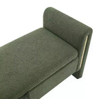 Banc de bout de lit moderne TUYOHW avec accoudoirs et rangement, grand repose-pieds rembourré, banc de fenêtre confortable pour le salon, vert olive