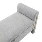 TUYOHW Banc de bout de lit moderne avec accoudoirs et rangement, grand repose-pieds rembourré, banc de fenêtre confortable pour le salon, gris