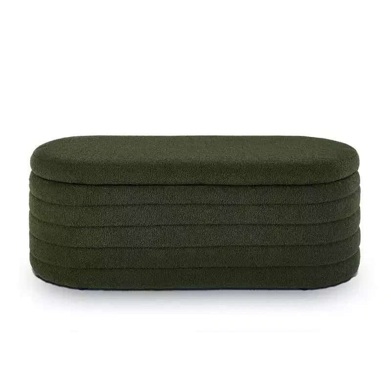 TUYOHW Banc ottoman de rangement moderne, banc de lit rembourré avec rangement, tabouret de lit avec charnière de sécurité pour chambre à coucher, vert foncé