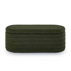 TUYOHW Banc ottoman de rangement moderne, banc de lit rembourré avec rangement, tabouret de lit avec charnière de sécurité pour chambre à coucher, vert foncé