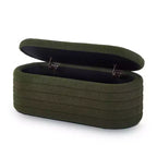 TUYOHW Banc ottoman de rangement moderne, banc de lit rembourré avec rangement, tabouret de lit avec charnière de sécurité pour chambre à coucher, vert foncé