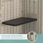 Kit d'étagères verticales Suncast, Étagères peu encombrantes pour structures de rangement extérieur murales, 27,75 L x 14,5 P x 1,25 H, Noir