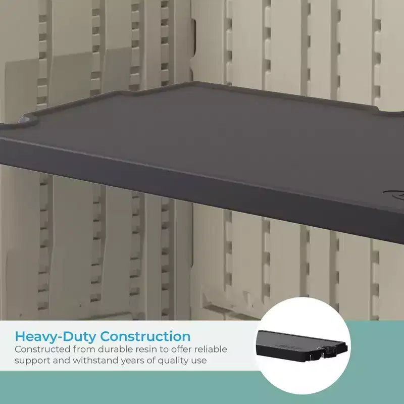 Kit d'étagères verticales Suncast, Étagères peu encombrantes pour structures de rangement extérieur murales, 27,75 L x 14,5 P x 1,25 H, Noir