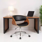Chaise de bureau pivotante à hauteur réglable HomeRoots marron, noire et argentée