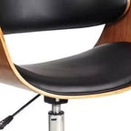 Chaise de bureau pivotante à hauteur réglable HomeRoots marron, noire et argentée