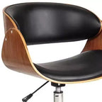 Chaise de bureau pivotante à hauteur réglable HomeRoots marron, noire et argentée