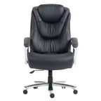 HomeRoots Lot de deux chaises de bureau exécutives pivotantes à roulettes, réglables en hauteur, noires et argentées