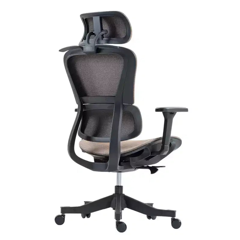 Lot de deux chaises de bureau pivotantes et roulantes HomeRoots, marron et noir, réglables en hauteur