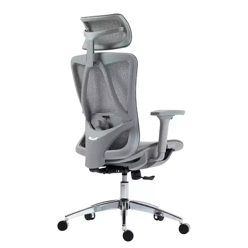 Chaise de bureau pivotante et roulante à hauteur réglable HomeRoots grise et argentée