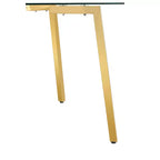 Okak Table de salle à manger moderne rectangulaire en verre pour cuisine, salon, salle à manger