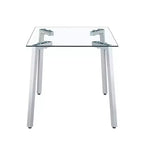 Okak Table de salle à manger moderne rectangulaire en verre pour cuisine, salon, salle à manger