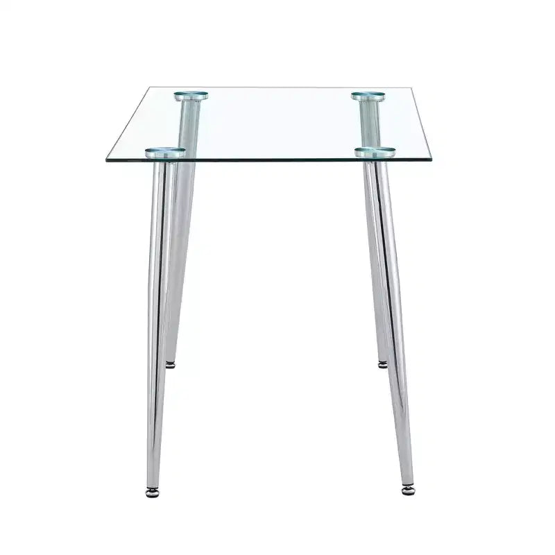Okak Table de salle à manger moderne rectangulaire en verre pour cuisine, salon, salle à manger