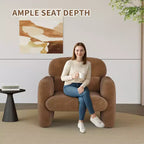 Fauteuil d'appoint moderne, Fauteuil de salon à ossature bois, Fauteuil de lecture confortable pour Salon, Chambre à coucher, Appartement, Coin