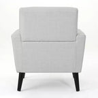 GDFStudio Teche Fauteuil club capitonné en tissu, style Mid-Century Modern, avec pieds évasés