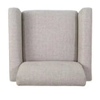 GDFStudio Teche Fauteuil club capitonné en tissu, style Mid-Century Modern, avec pieds évasés