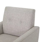 GDFStudio Teche Fauteuil club capitonné en tissu, style Mid-Century Modern, avec pieds évasés