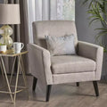 GDFStudio Teche Mid-Century Modern Fabric Upholstered Tufted Club Chair with Splayed Leg