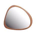 Miroir Asymétrique en Bois Massif 45 Pouces, Miroir Mural avec Cadre en Bois, Grand Miroir de Chambre/Coiffeuse