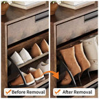 Organisateur de rangement de chaussures GustoWave avec 2 tiroirs basculants et 1 tiroir, meuble à chaussures étroit autoportant, organisateur de rangement de chaussures