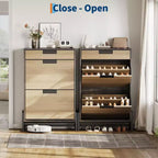 Organisateur de rangement de chaussures GustoWave avec 2 tiroirs basculants et 1 tiroir, meuble à chaussures étroit autoportant, organisateur de rangement de chaussures