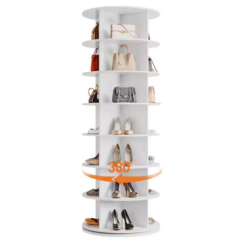 Tour de rangement pour chaussures rotative à 7 niveaux, organisateur de chaussures sur pied, présentoir à chaussures vertical rotatif à 360°, support de rangement rond pour chaussures