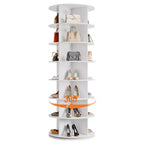 Tour de rangement pour chaussures rotative à 7 niveaux, organisateur de chaussures sur pied, présentoir à chaussures vertical rotatif à 360°, support de rangement rond pour chaussures
