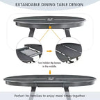 Okak Table à Manger Ronde Extensible, Table à Manger en Bois Moderne Mid-Century pour 4 à 6 Personnes, pour Salle de Réunion, Salon