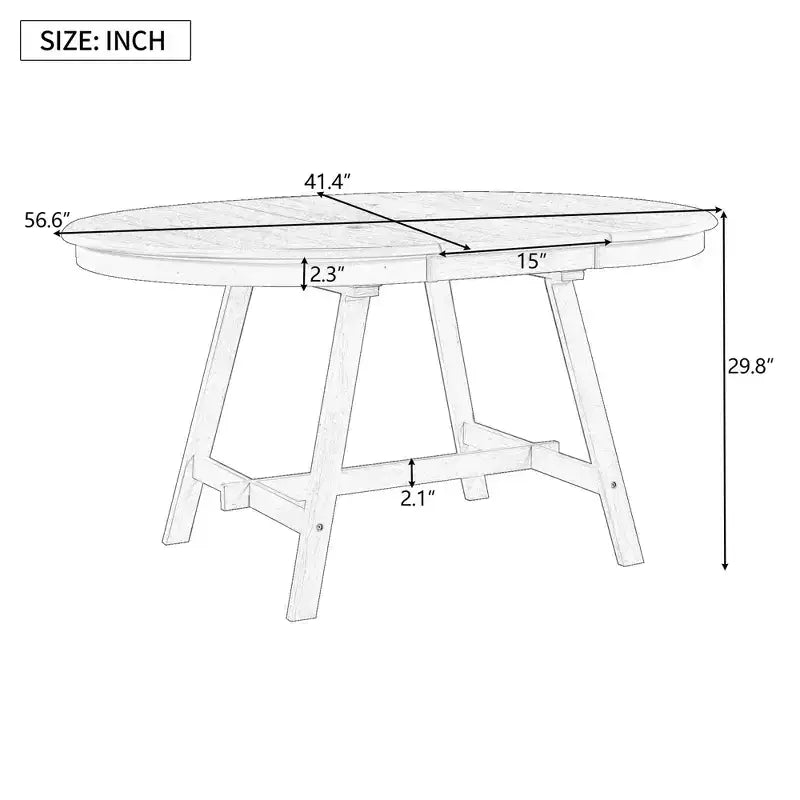 Okak Table à Manger Ronde Extensible, Table à Manger en Bois Moderne Mid-Century pour 4 à 6 Personnes, pour Salle de Réunion, Salon
