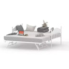 Lit de repos double en métal GustoWave avec lit gigogne pliant, lit de repos peu encombrant
