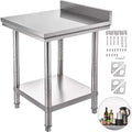 VEVOR 24 x 24 x 35 Inch Stainless Steel Work Table, Commercial Food Prep Worktable Heavy Duty Prep Worktable, Metal Work Table, Silver