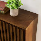 Bahut moderne en rotin Okak avec rangement multicouche, buffet de café en bois massif pour cuisine/entrée/salle à manger/salon