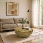 Royal Hampton Coffee Table | 36 Inch Round Bowl Base with Hand Etched Texture