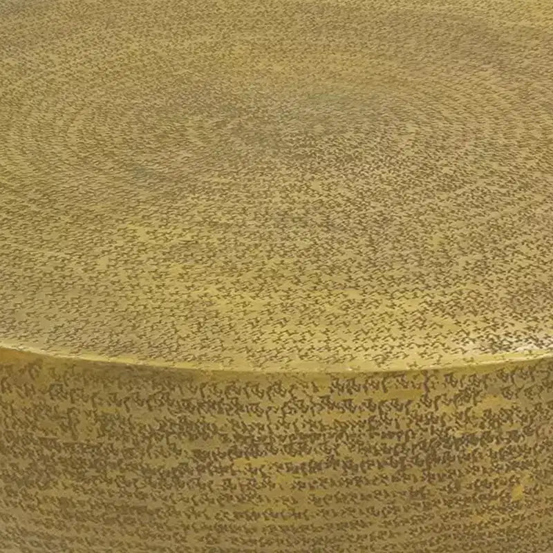 Table basse Royal Hampton | Socle rond de 36 pouces avec texture gravée à la main