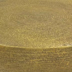 Table basse Royal Hampton | Socle rond de 36 pouces avec texture gravée à la main