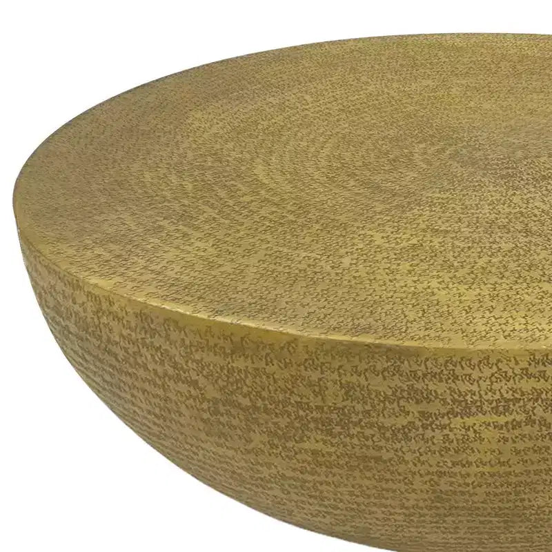 Table basse Royal Hampton | Socle rond de 36 pouces avec texture gravée à la main