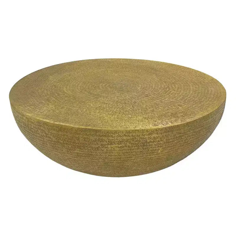Table basse Royal Hampton | Socle rond de 36 pouces avec texture gravée à la main