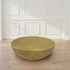 Table basse Royal Hampton | Socle rond de 36 pouces avec texture gravée à la main