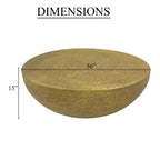 Table basse Royal Hampton | Socle rond de 36 pouces avec texture gravée à la main