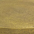 Table basse Royal Hampton | Socle rond de 36 pouces avec texture gravée à la main