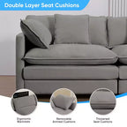 Canapé modulable en U Mjkone 113'', canapé nuage à 5 places avec 2 poufs, canapé-lit moderne en chenille avec assise profonde