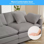 Canapé modulable en U Mjkone 113'', canapé nuage à 5 places avec 2 poufs, canapé-lit moderne en chenille avec assise profonde